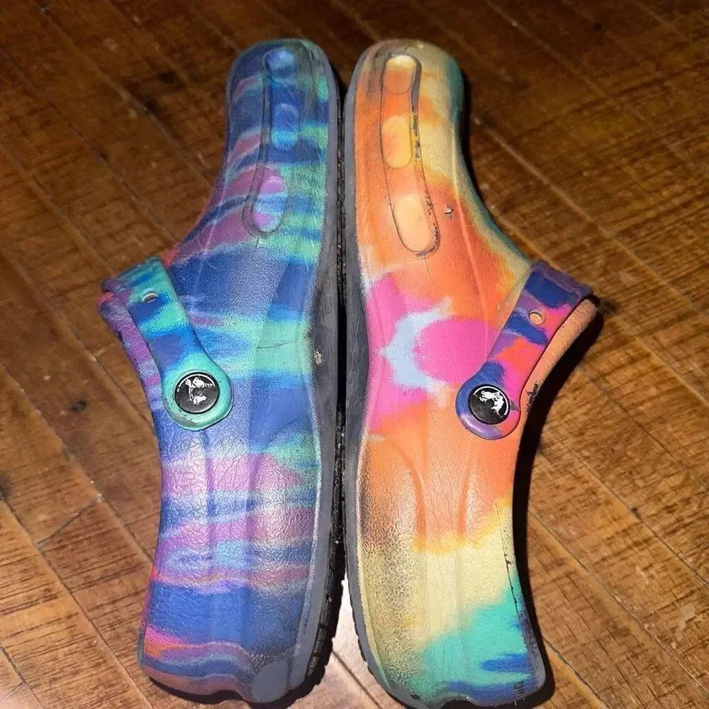 Crocs rubber washable nursing ortho tie dye 11 clogs